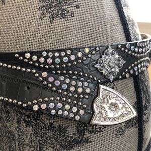 NoconaFaux Snakeskin Belt with Swarovski crystals